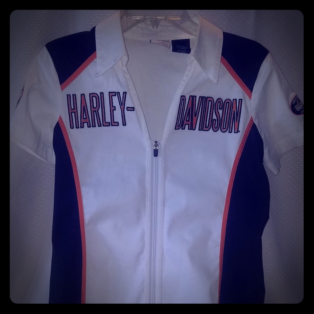 Harley Davidson collared zip up